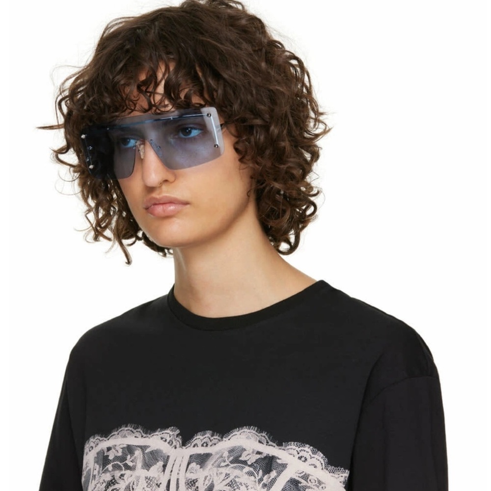 Alexander McQueen Gray Shield Sunglasses